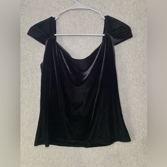 Vintage Ronni Nicole Woman Top Medium Black Velvet - Picture 1 of 6
